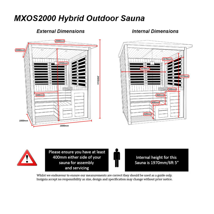 Insignia™ 4 Person Chromo Hybrid Garden Sauna Cabin Garden Sauna | bodybud UK