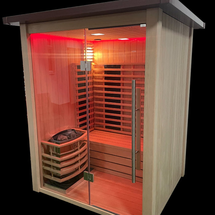 Insignia™ 3 Person Chromotherapy Hybrid Garden Sauna Cabin Garden Sauna | bodybud UK