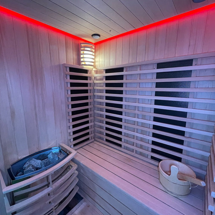 Insignia™ 3 Person Chromotherapy Hybrid Garden Sauna Cabin Garden Sauna | bodybud UK