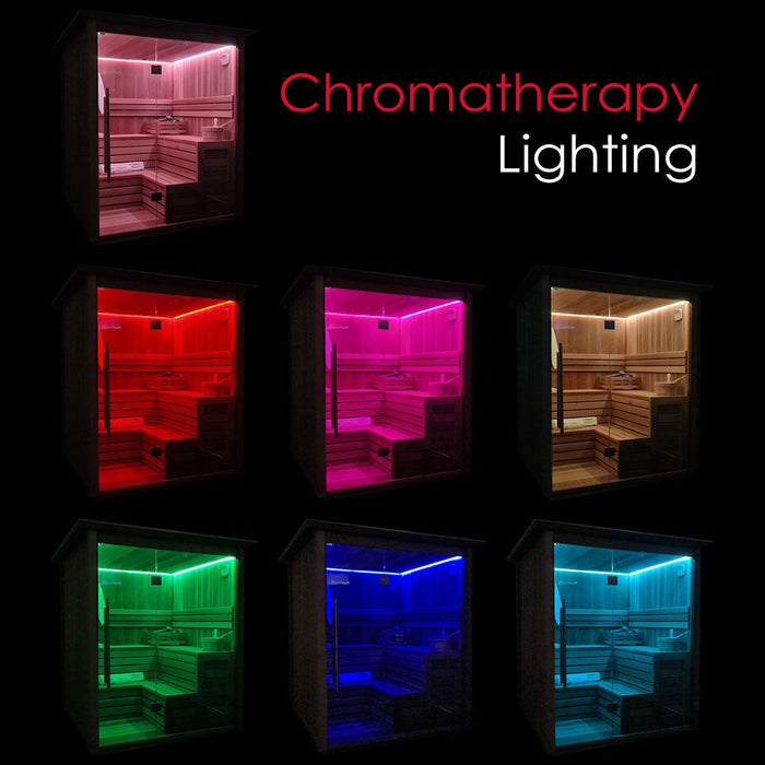 Insignia™ 3 Person Chromotherapy Hybrid Garden Sauna Cabin Garden Sauna | bodybud UK