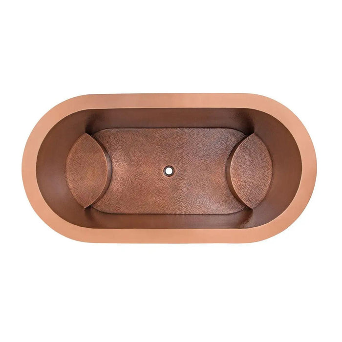 Japanese Soaking Tub Double Wall Hammered Antique Copper Bathtub with Seats | bodybud UK