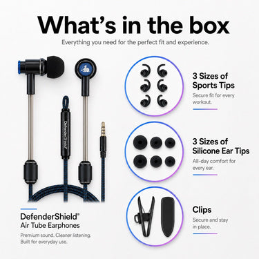 DefenderShield Air Tube Earphones - DefenderShield | bodybud UK