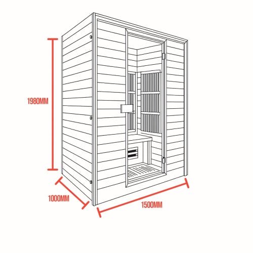 Insignia 2 Person Infrared Indoor Sauna KY009 1500 x 1000mm Indoor Infrared Sauna | bodybud UK