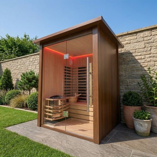 Insignia™ 2 - 3 Person Chromotherapy Hybrid Garden Sauna Cabin Garden Sauna | Insignia Saunas | bodybud UK