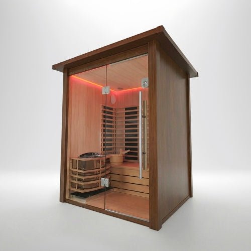 Insignia™ 2 - 3 Person Chromotherapy Hybrid Garden Sauna Cabin Garden Sauna | Insignia Saunas | bodybud UK